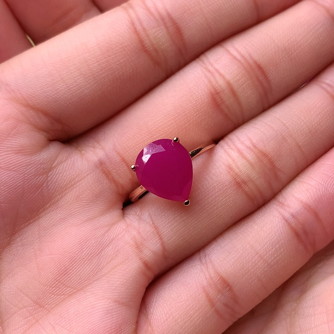 红宝石戒指银S925镶嵌