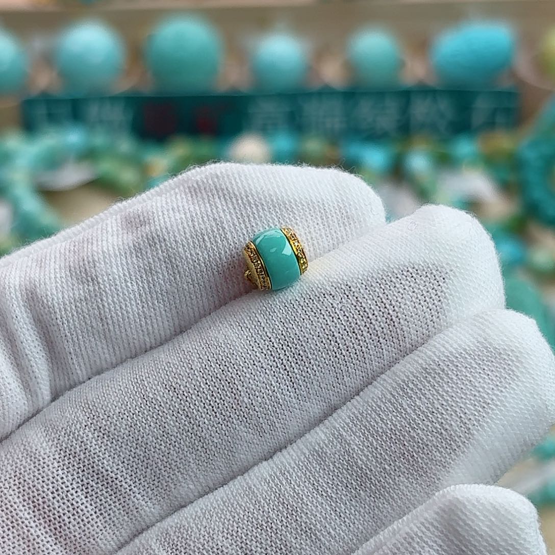 绿松石18K金镶嵌珠宝奇石