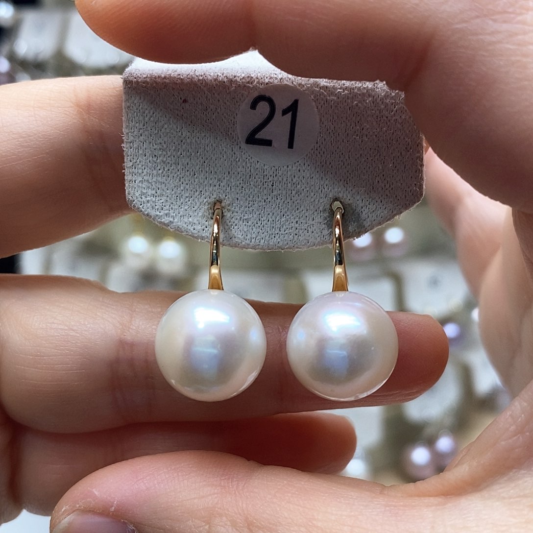淡水珍珠耳饰银S925镶嵌