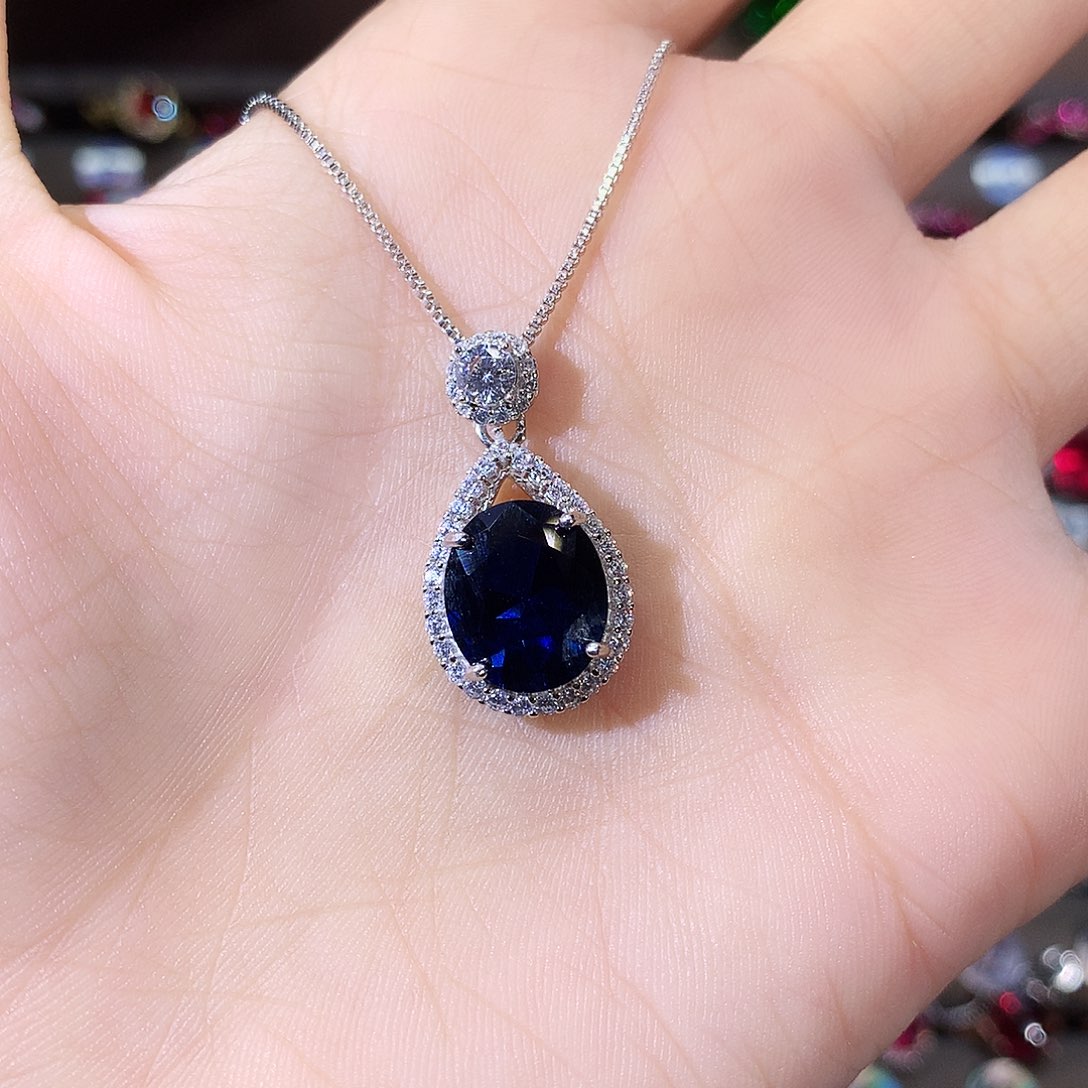 无吊坠925银皇家蓝色吊坠