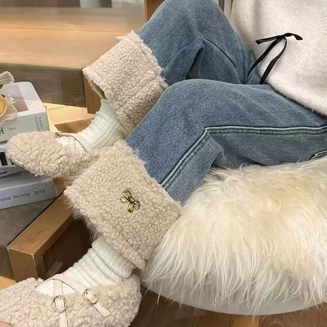 女童加绒牛仔裤秋冬款儿童加厚裤子洋气儿童直筒裤宝宝冬季休闲裤