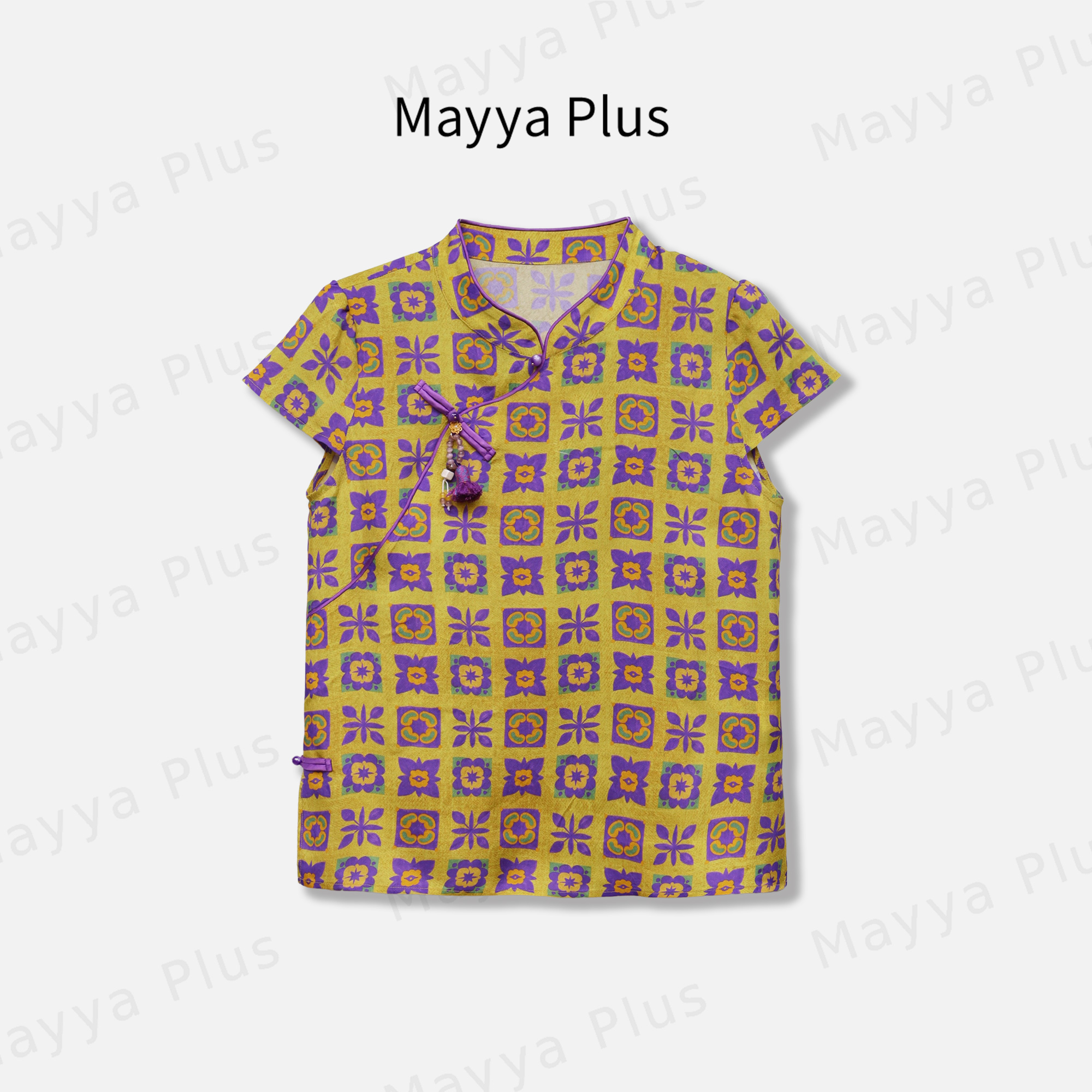 【紫气东来】Mayya Plus麦芽定制轻奢气质欧若风梭织上衣32528232