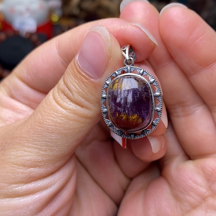 A007极光吊坠银S925镶嵌水晶