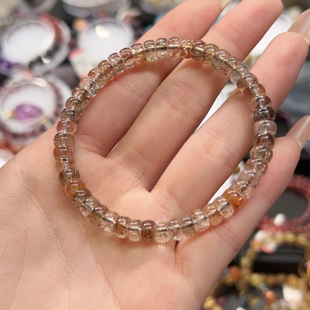 未镶嵌手串水晶sg16黑金超算盘珠6+