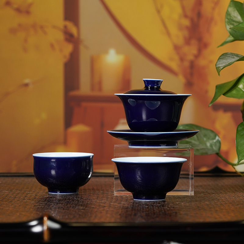 【景德镇陶瓷研究院】颜色釉系列套组茶道套组景德镇陶瓷茶具