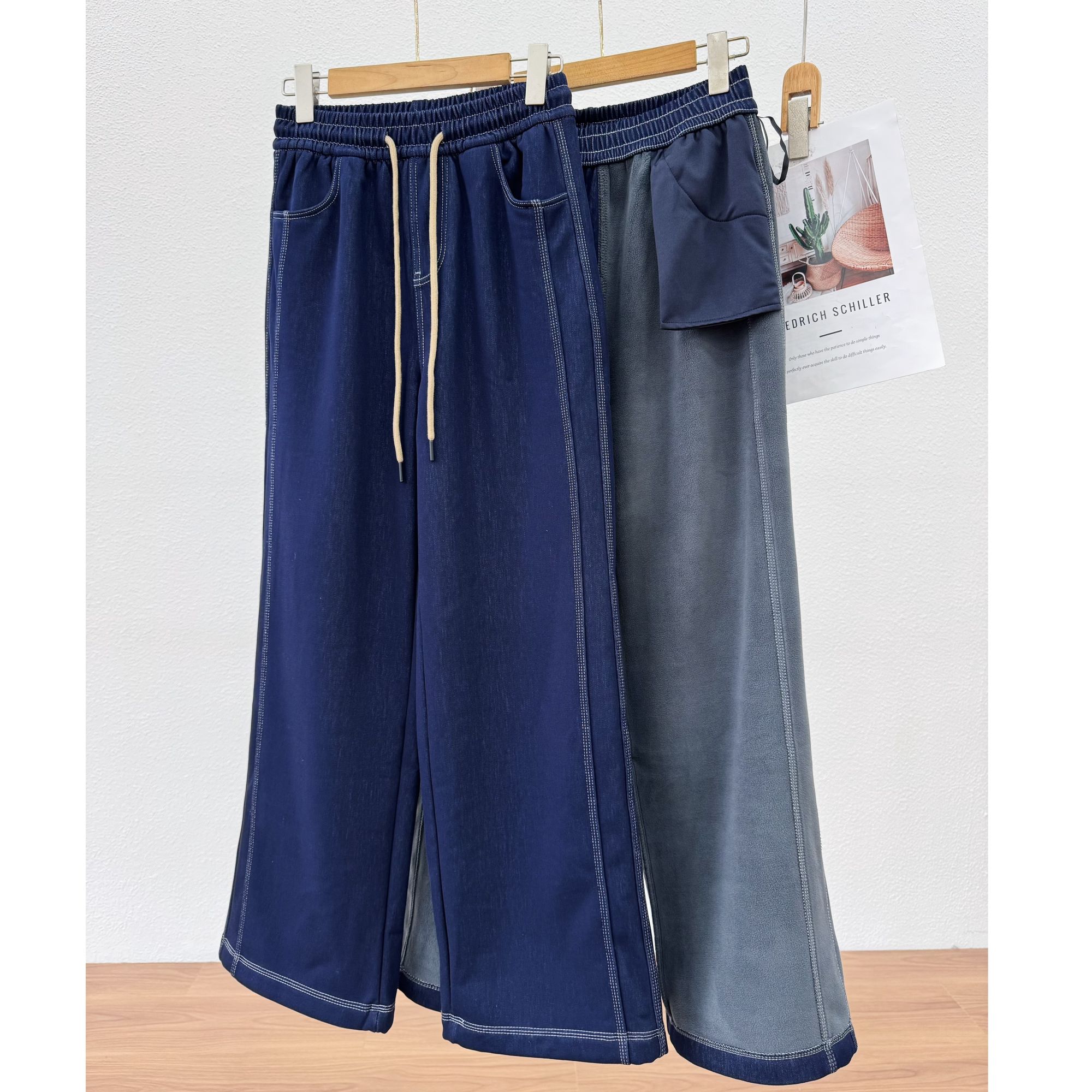 牛仔神裤！女士高端软牛仔加厚高腰松紧腰裤子