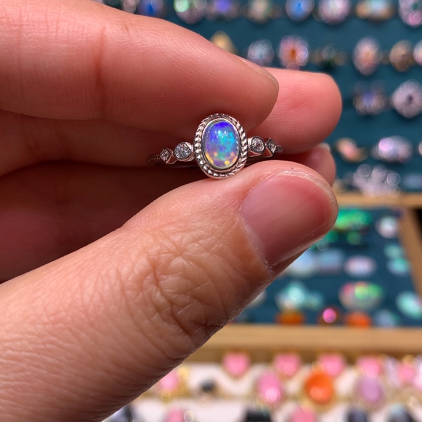 【闪购商品】欧泊银S925镶嵌戒指款式