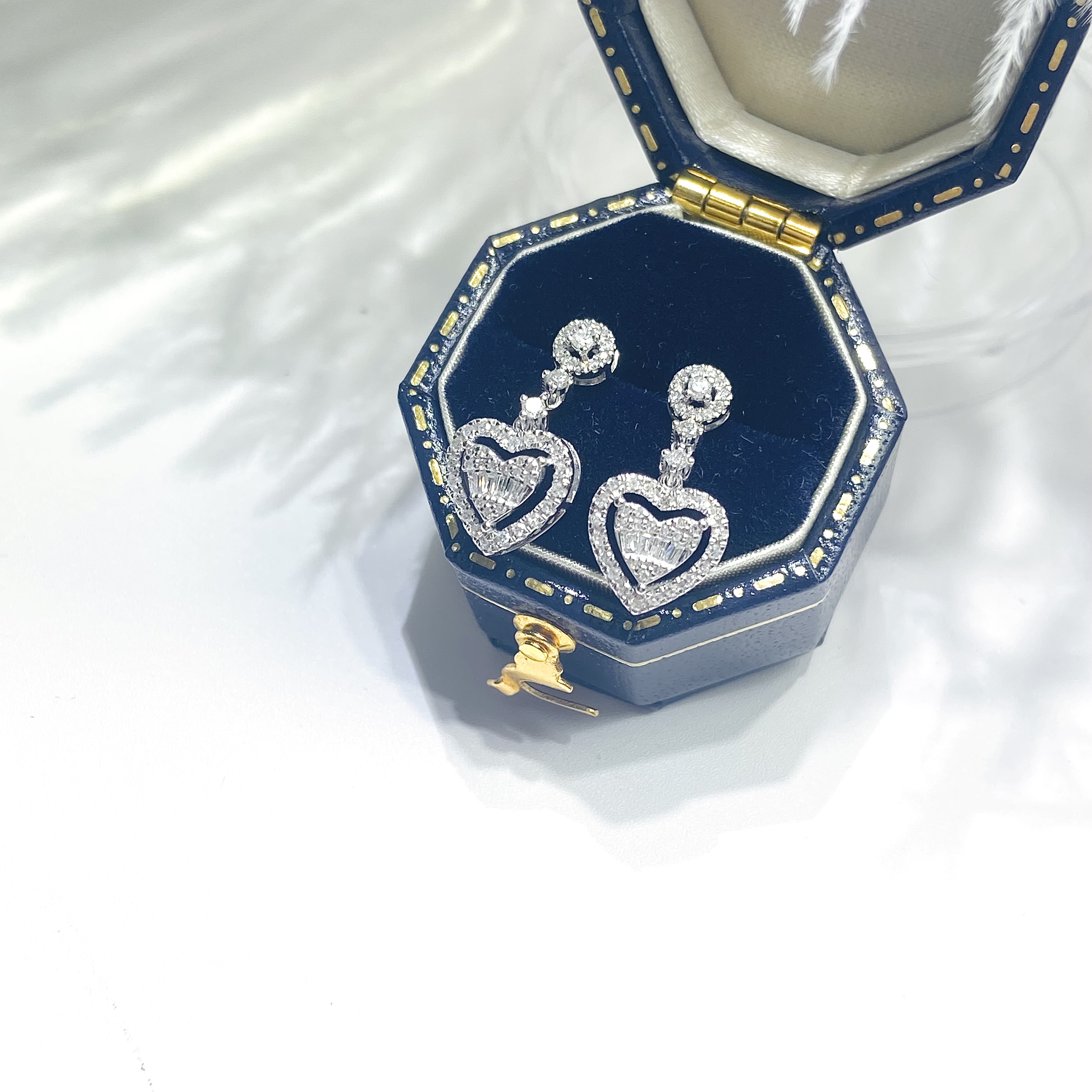 【涂涂高定珠宝】18k金天然钻石爱心耳坠TG