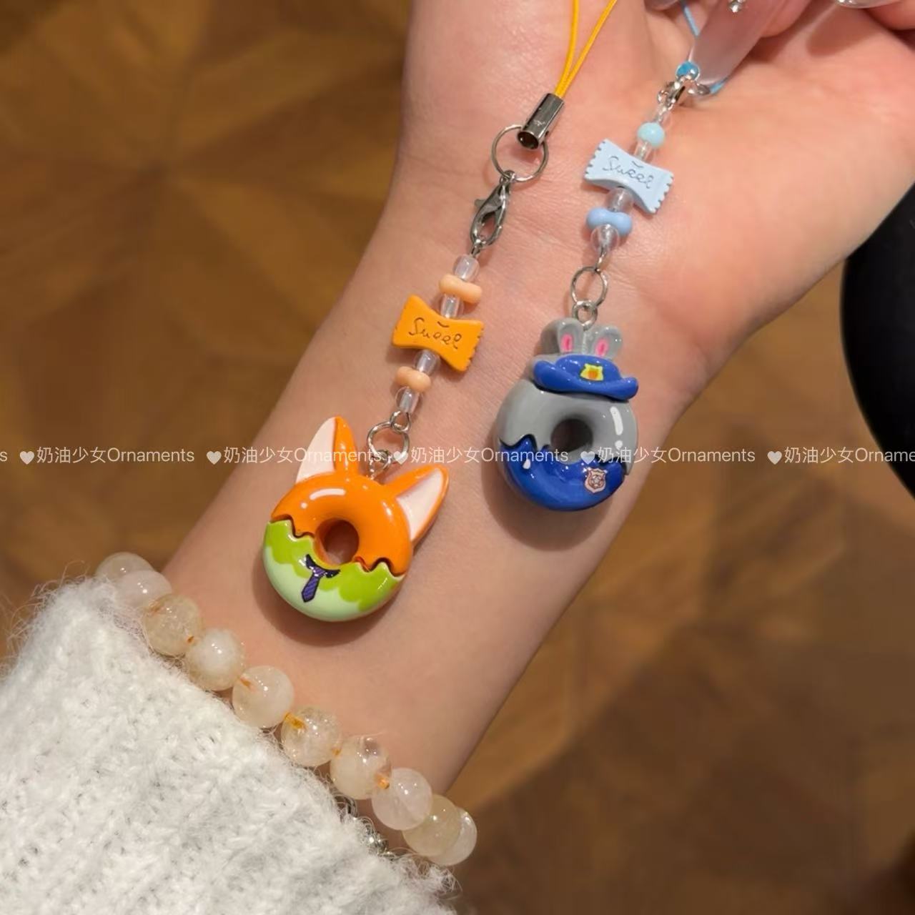 卡通疯狂动物城朱迪尼克甜甜圈钥匙扣女精致书包手机挂件