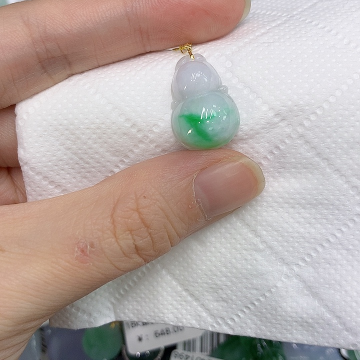 颈饰18K金镶嵌翡翠123445677888