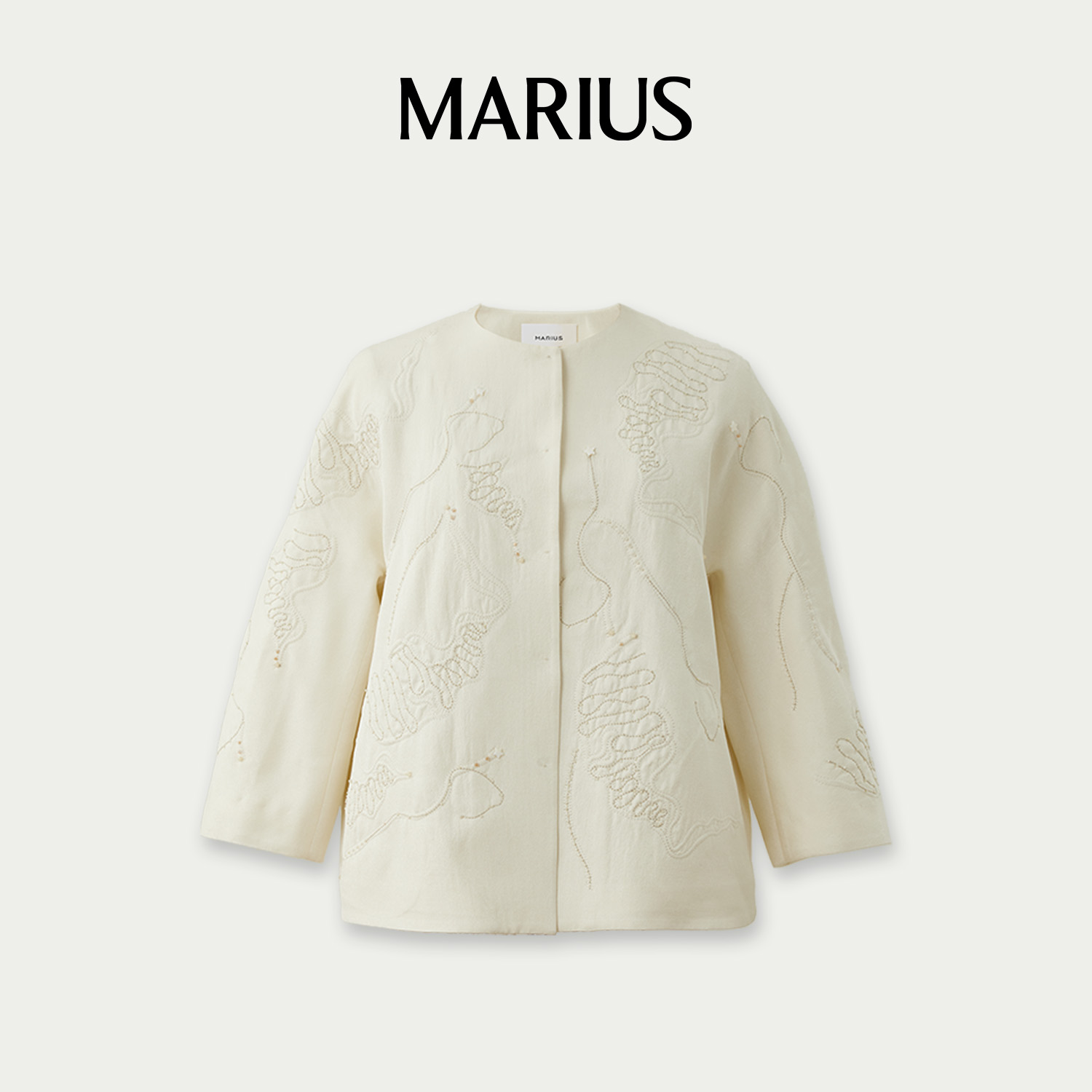 MARIUS轻奢细腻点点繁星镶嵌星夜绣花国风开襟小衫小香风