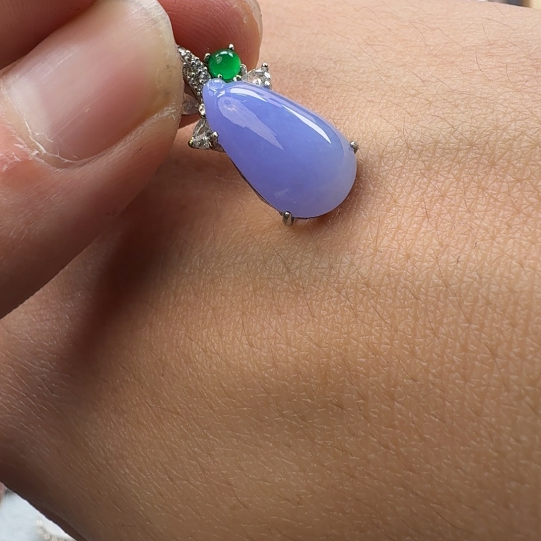 猫***咪翡翠银S925镶嵌戒指