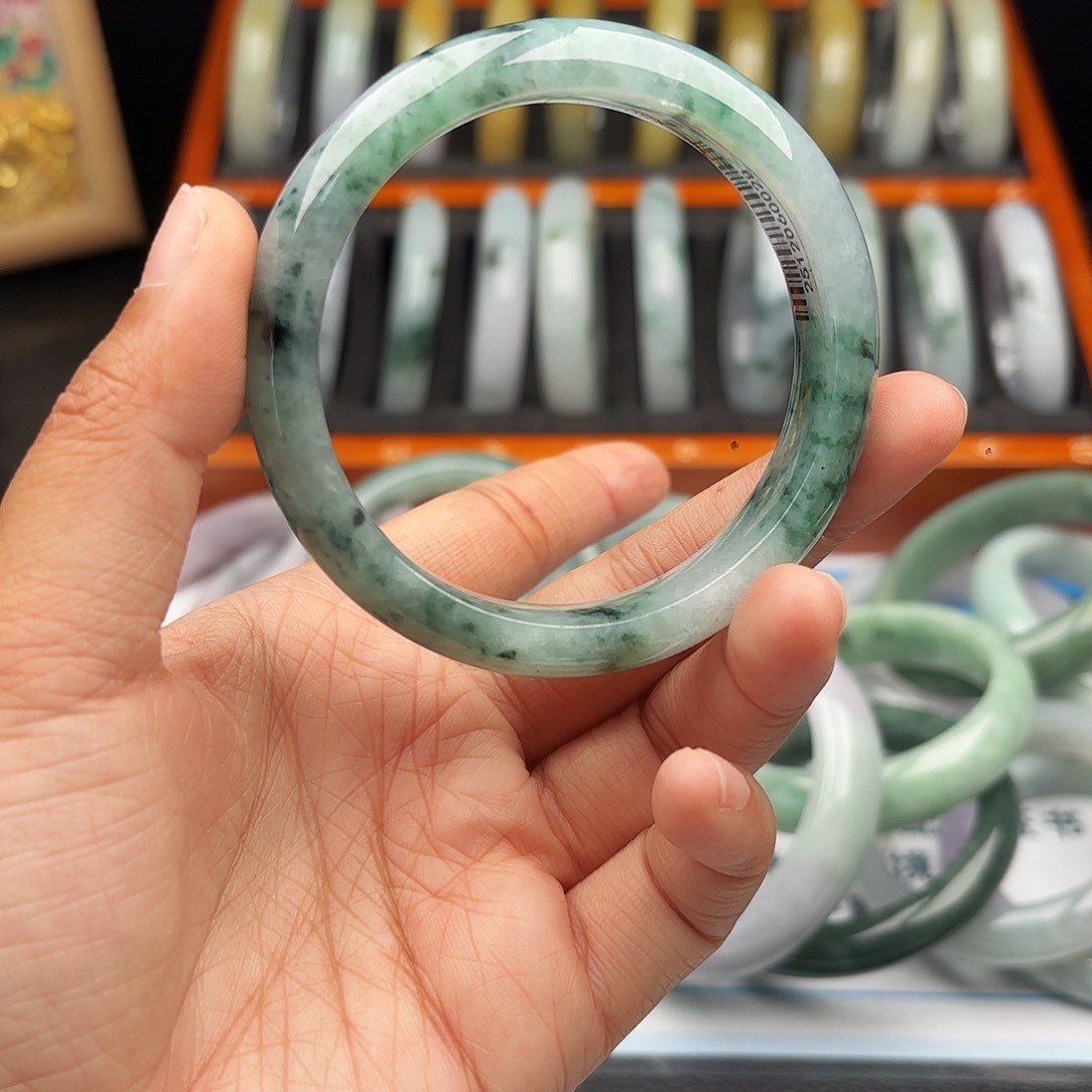 翡翠未镶嵌手镯56-57 5