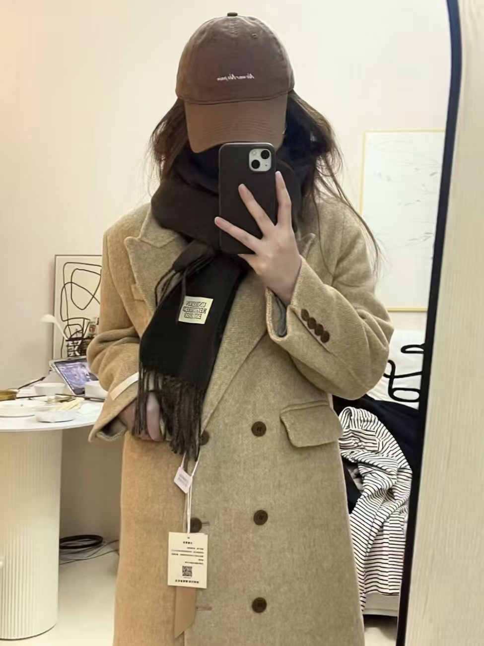 高级正肩枪驳领25新款秋冬气质双面羊毛大衣AW307