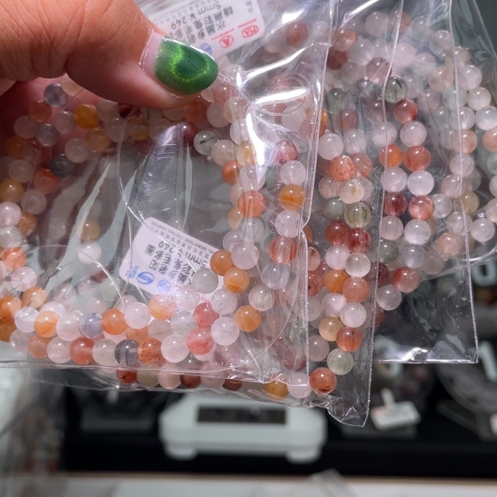 水晶手串未镶嵌5mm多圈彩兔毛手串多样性发其一