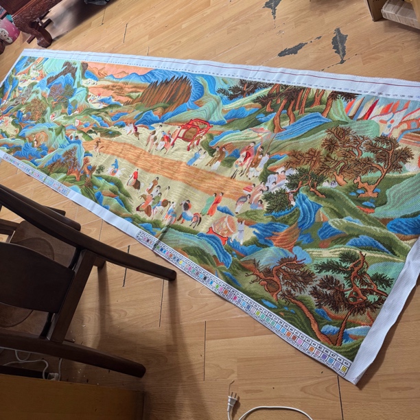 纯手工十字绣成品人工绣好的图上林赋3.9米乘1.米客厅风景挂画满