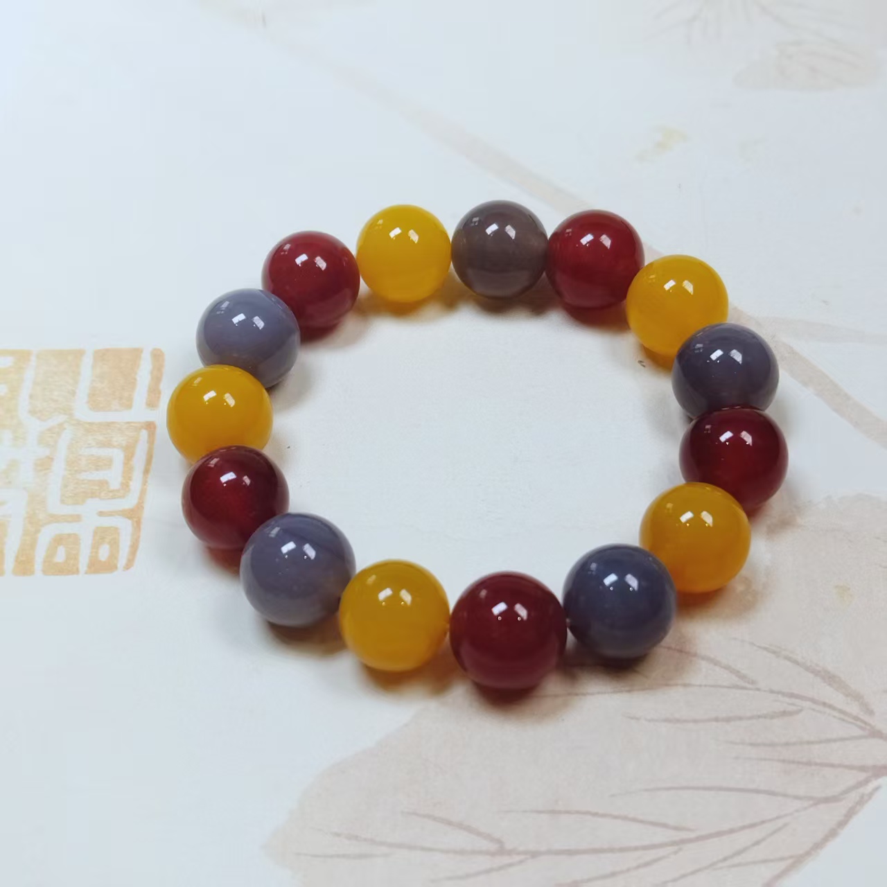 国风设计款多宝DIY玛瑙14mm手串