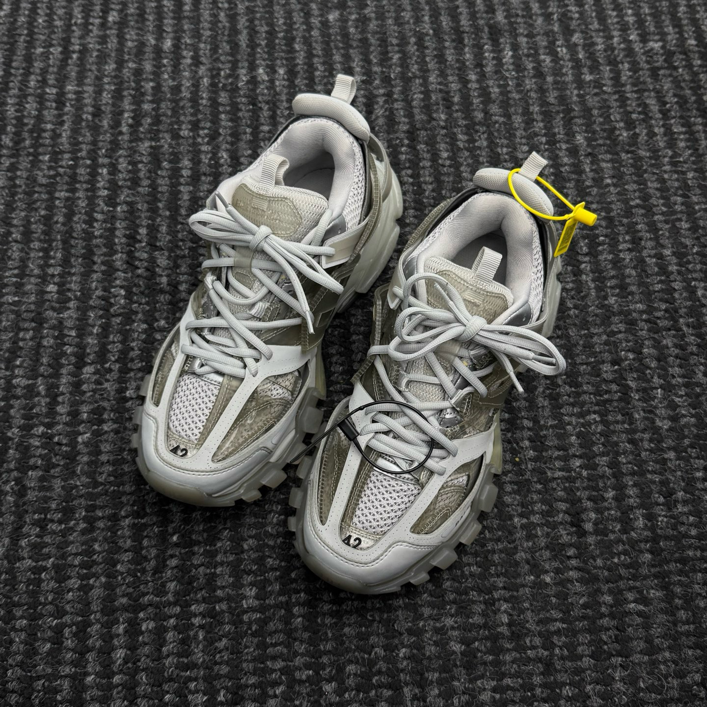 99新 Balenciaga/巴黎世家 42码  Track 透明 灰白拼色老爹鞋