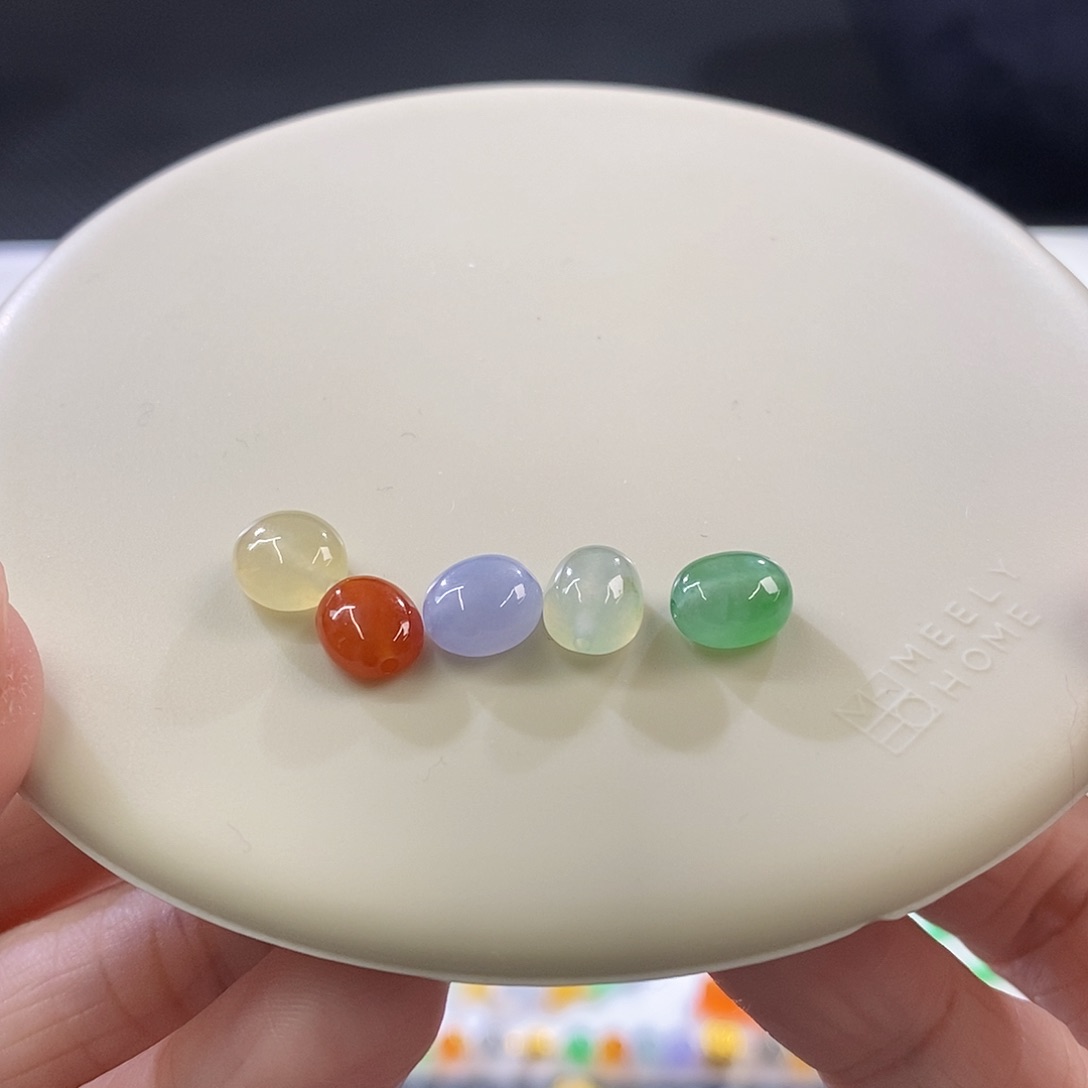 翡翠未镶嵌挂件老*扁珠