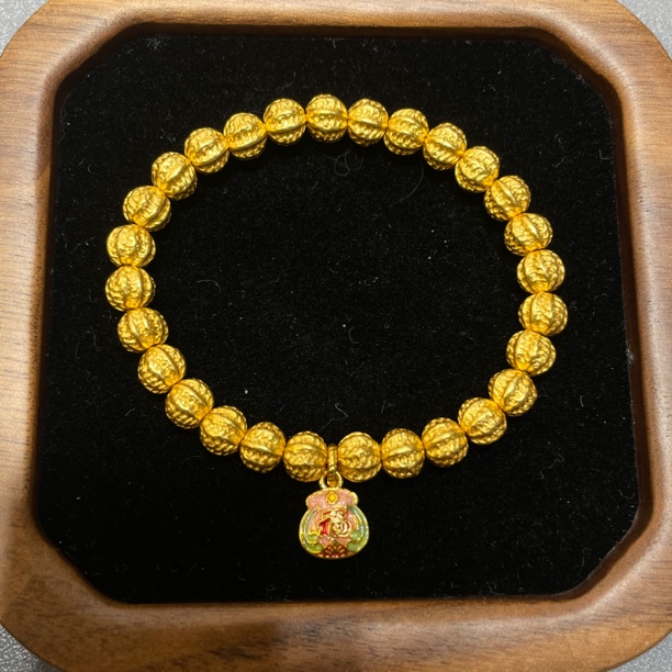 足金999核桃珠手 串