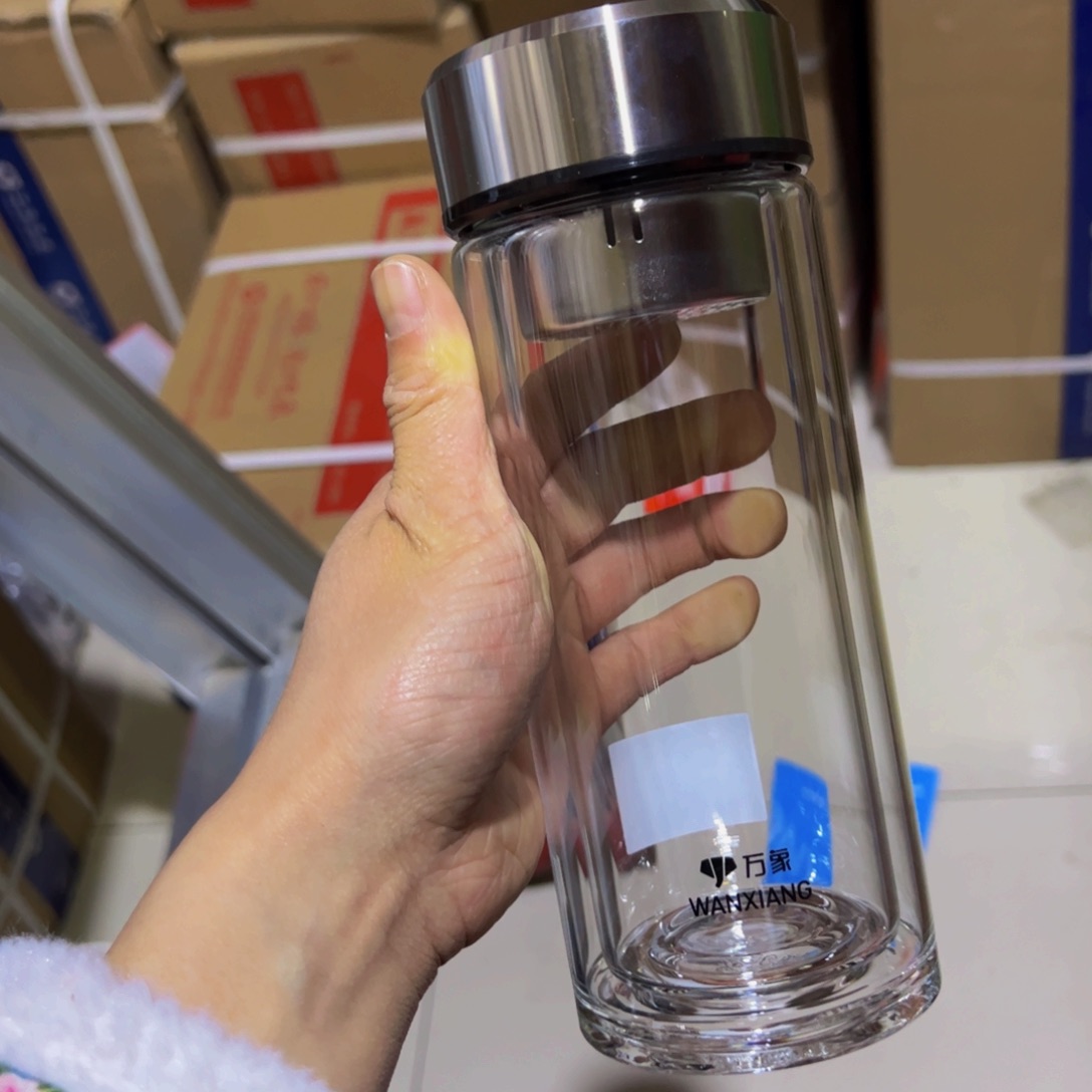 V929双层玻璃杯430ml➕杯套