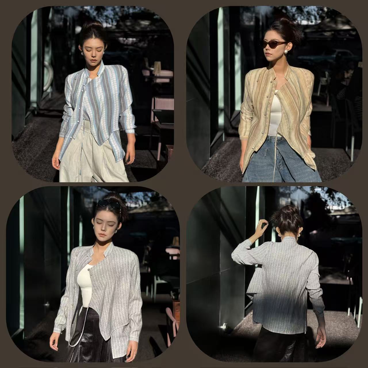 【大树蒙古袍】DS103三色印花四季款民族风衬衫