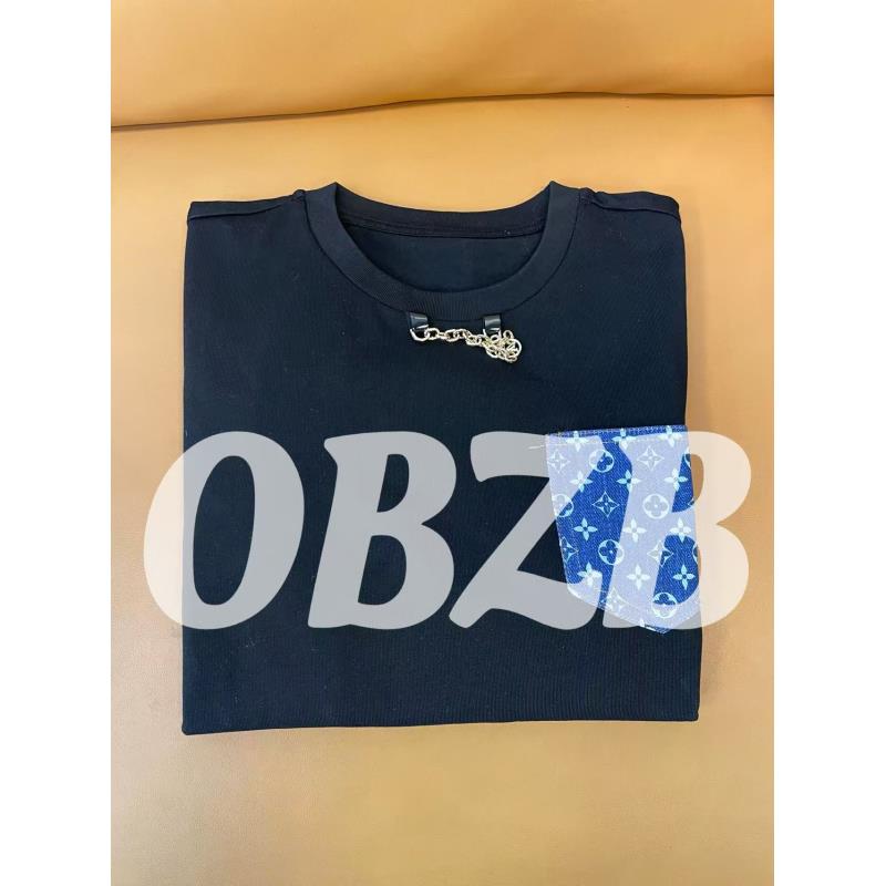 OBZB【L黑色短袖】黑色宽松修身时尚潮流百搭1034