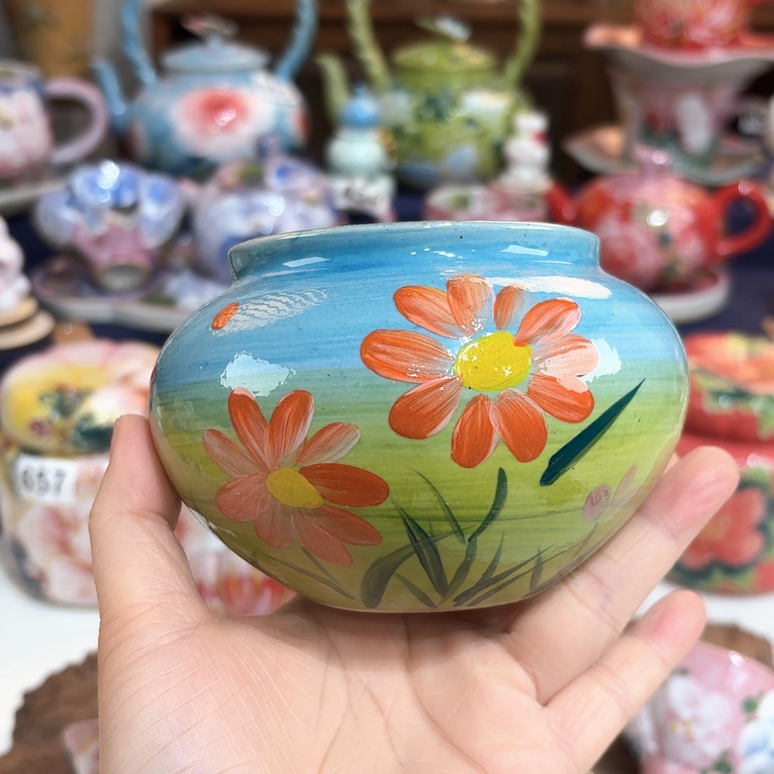 景德镇手绘高温釉下彩陶瓷茶具