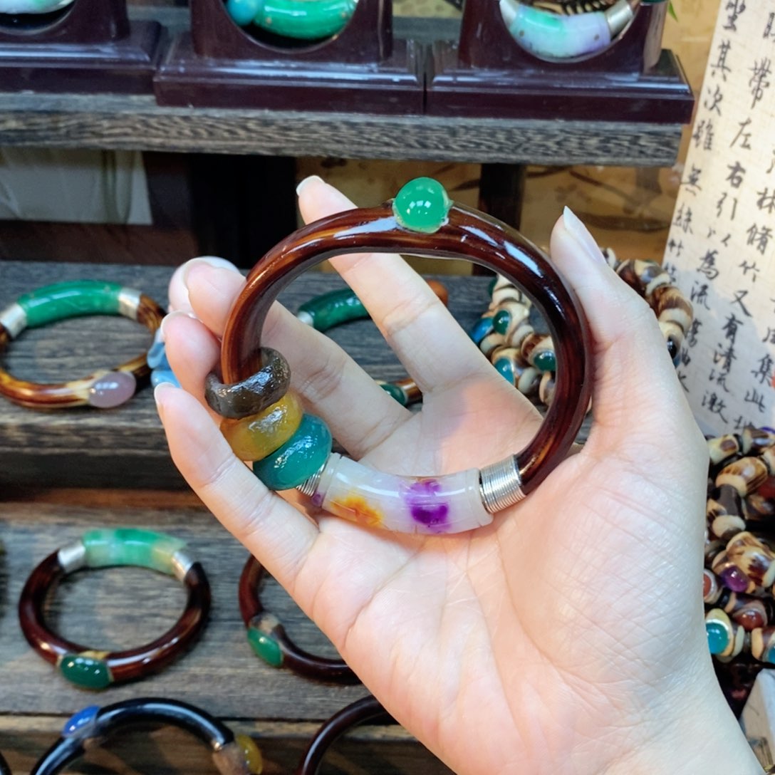 非金属无黑藤三节藤镯