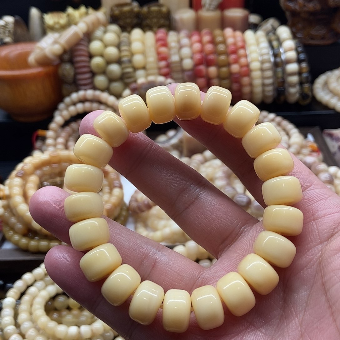 手串/手链驼骨14毫米老黄料牛骨