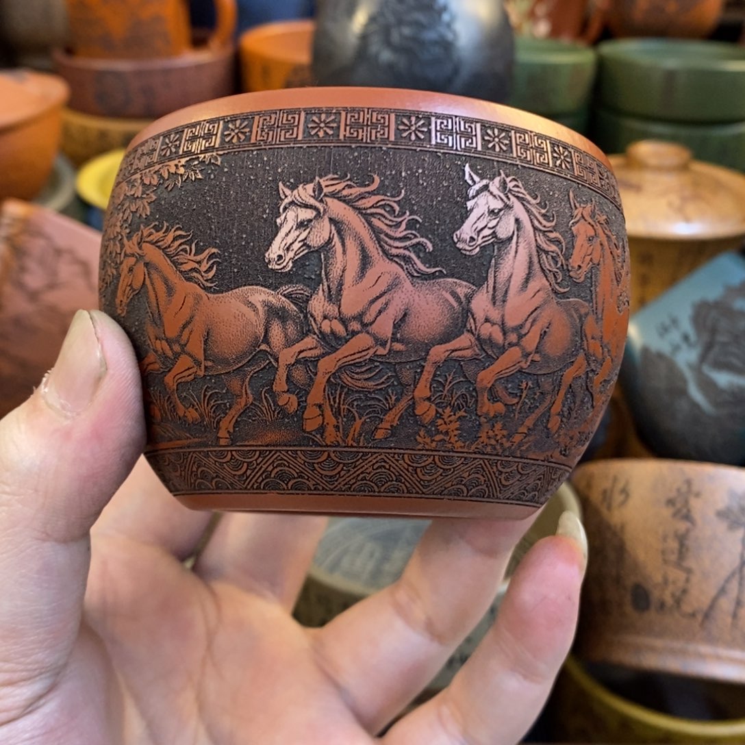 紫砂杯子宜兴全手工紫砂杯