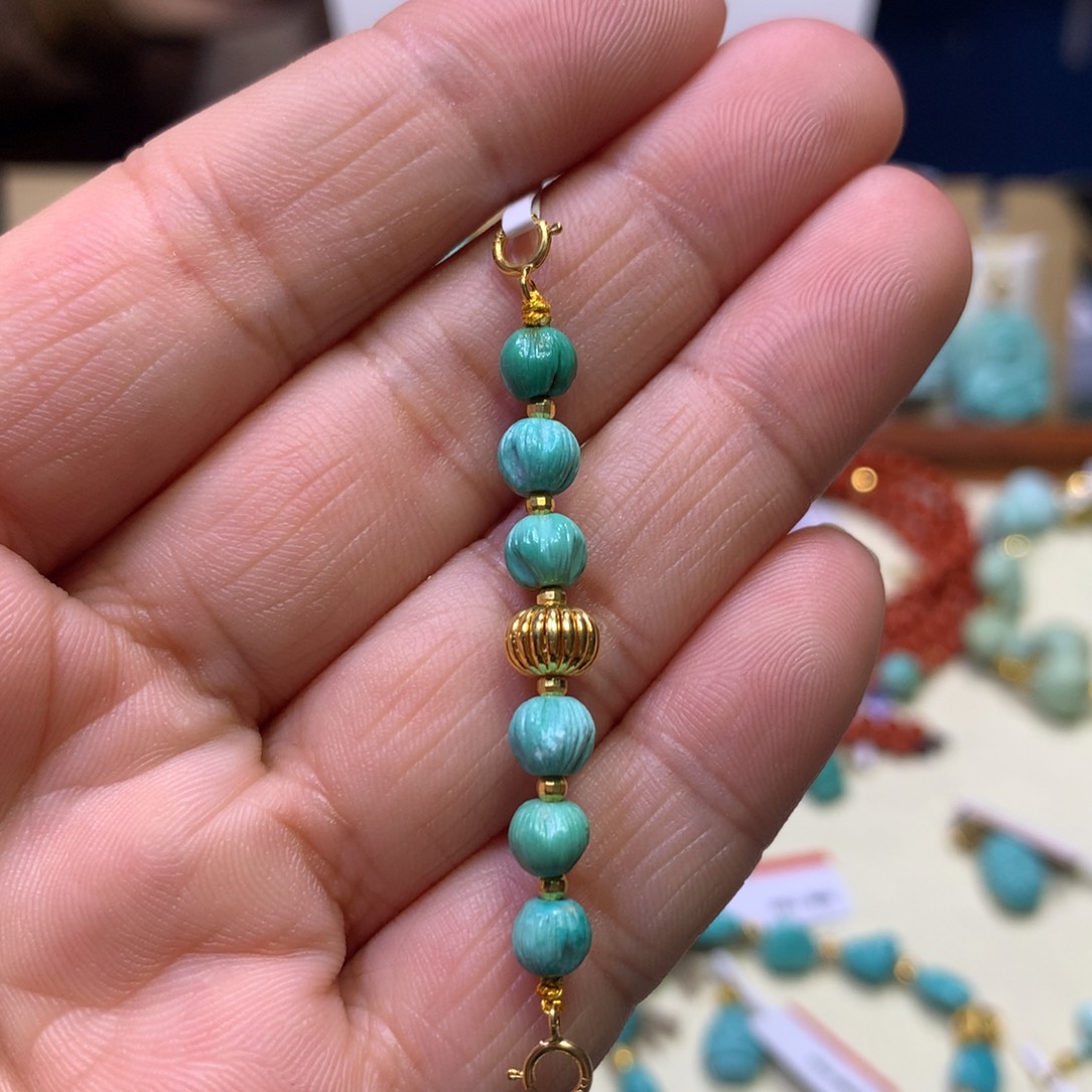 绿松石半链18K金镶嵌