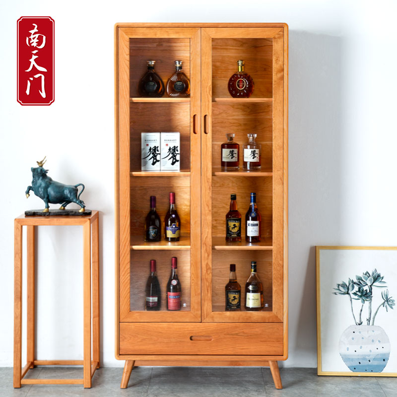 （经典双门）南天门 80-90-100多尺寸双门红樱桃木酒柜边柜书柜衣柜