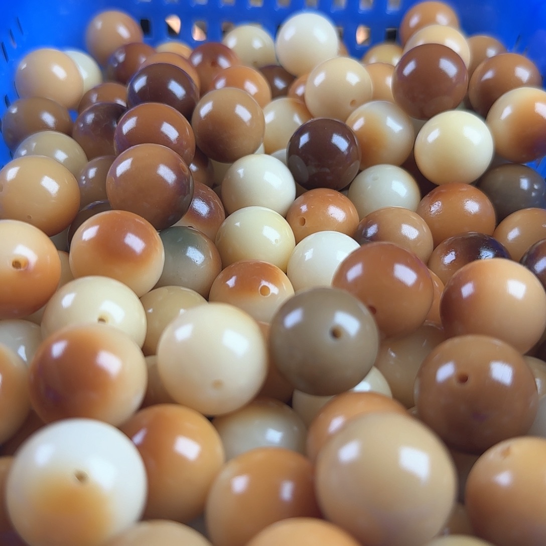 菩提根/象牙果手串瑕疵卡20炭烧圆12颗