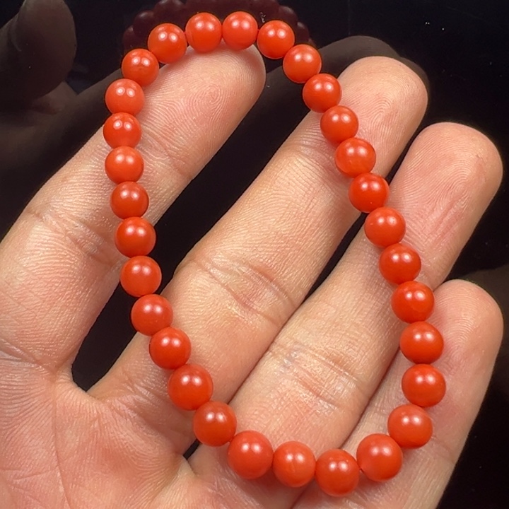 南红玛瑙手串18K金镶嵌星***天