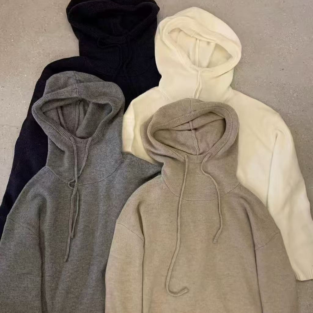 【轻奢】欧货山羊绒宽松连帽宽松显瘦百搭羊毛针织衫女