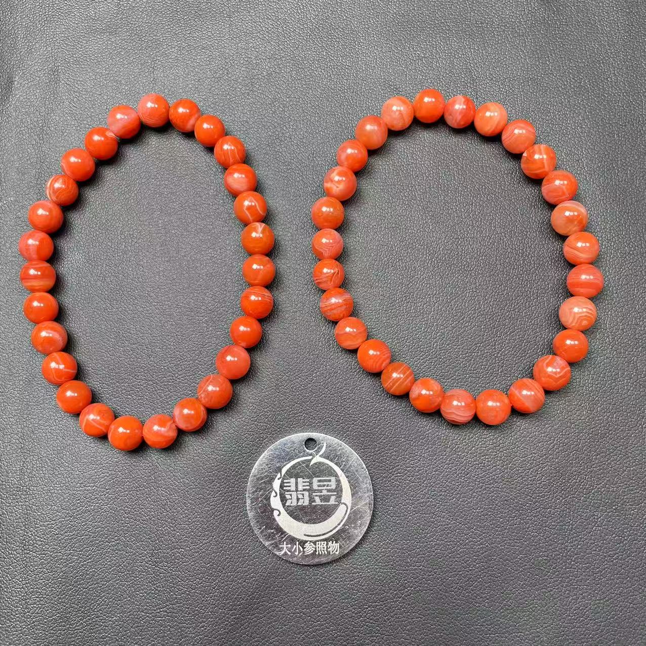 翡昱-N21-39675-613-南红手串/约6+/约26颗/-多样性发其一-C