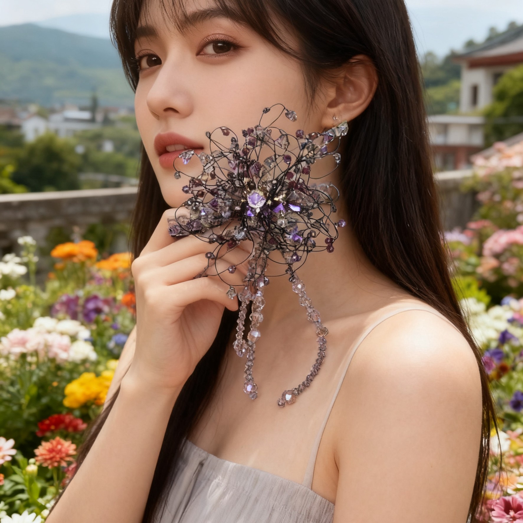 A8058编号紫莹轻奢发饰蝴蝶结小弹簧夹