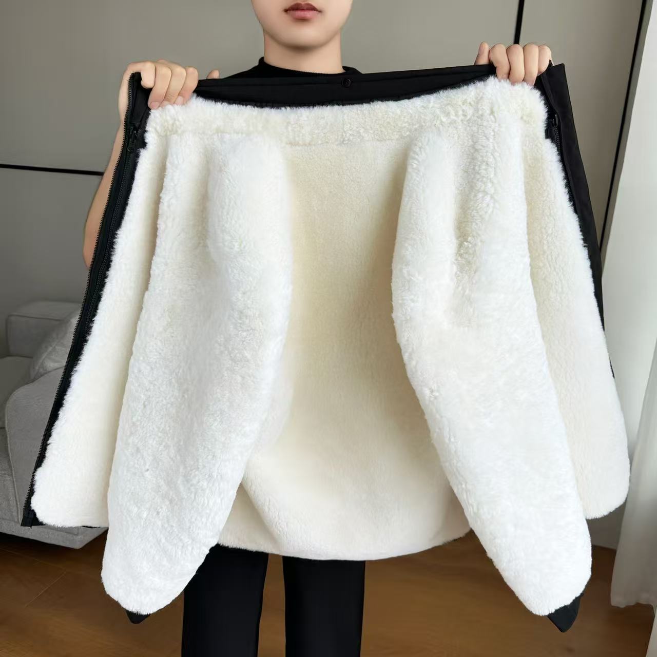 真羊皮袄棉衣保暖加厚可拆卸活面男士 皮毛一体 冬季抗寒零下40度