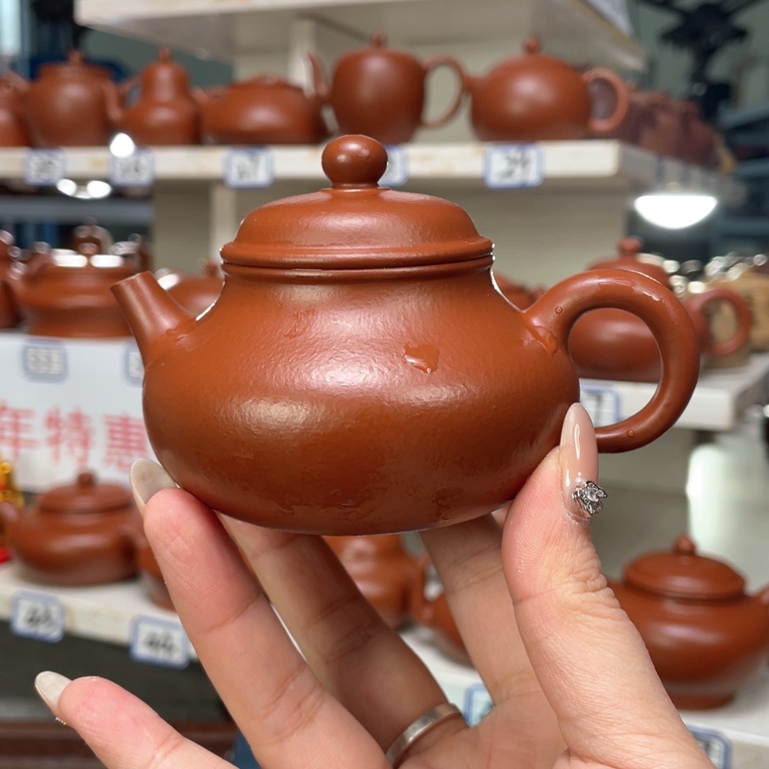 紫砂茶壶小煤窑朱泥全手150毫升