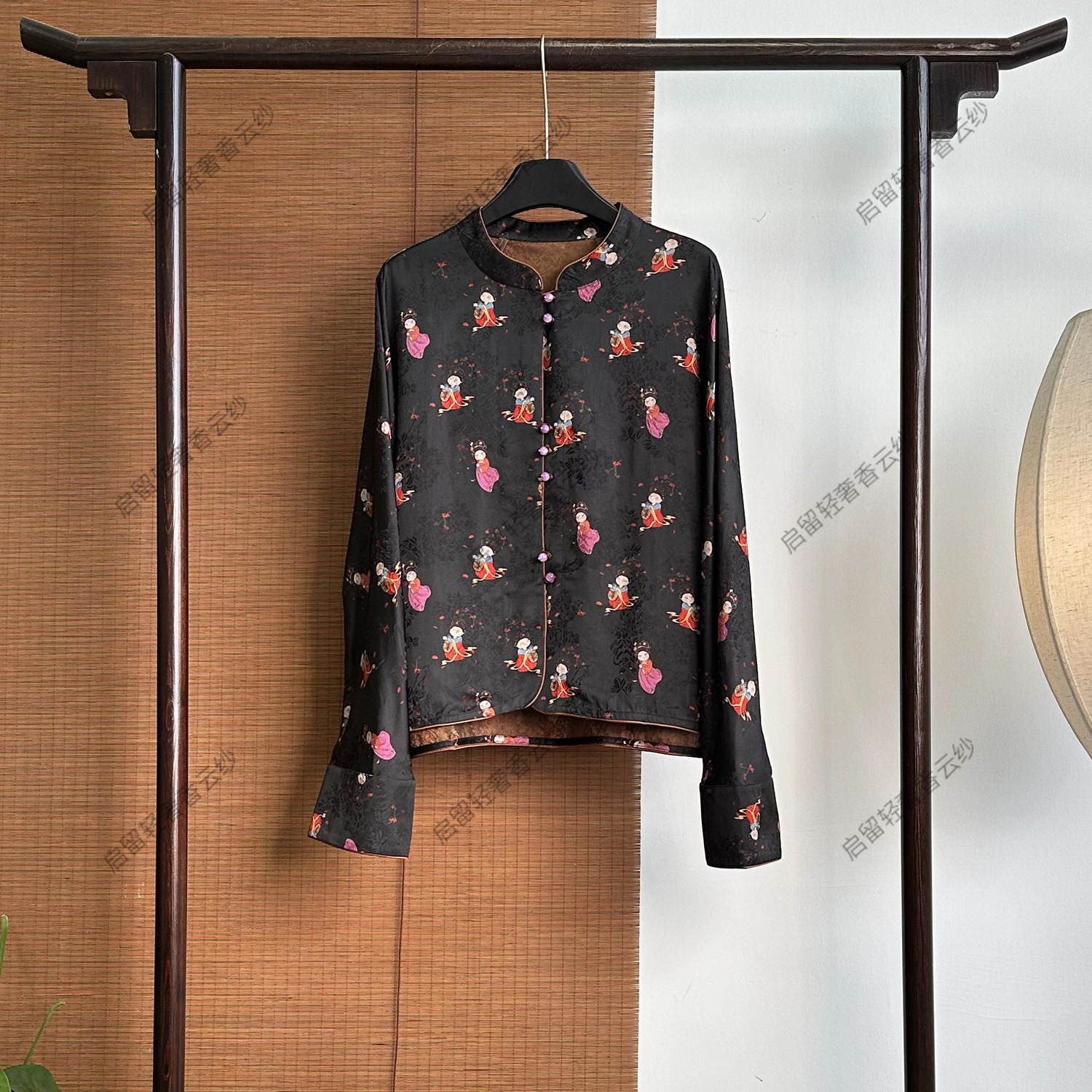 【253520】 墨底唐彩 新中式国风 小唐人织花外套