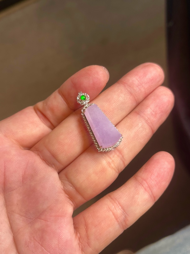 泳德珠宝天然缅甸翡翠紫罗兰无事牌