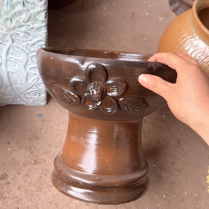 紫砂花盆口径23/23有孔