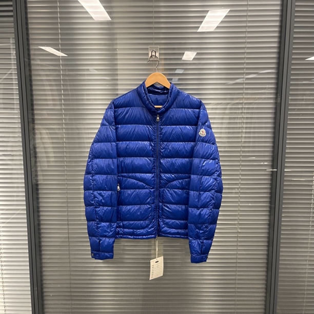 99新 MONCLER Acorus系列蓝色经典亮面轻薄羽绒服 4码 #10151