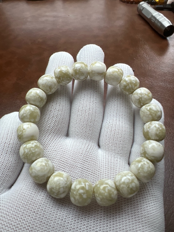 『骨艺精品』211号尺寸1.2老型手串-毕业级满雪牛角手串