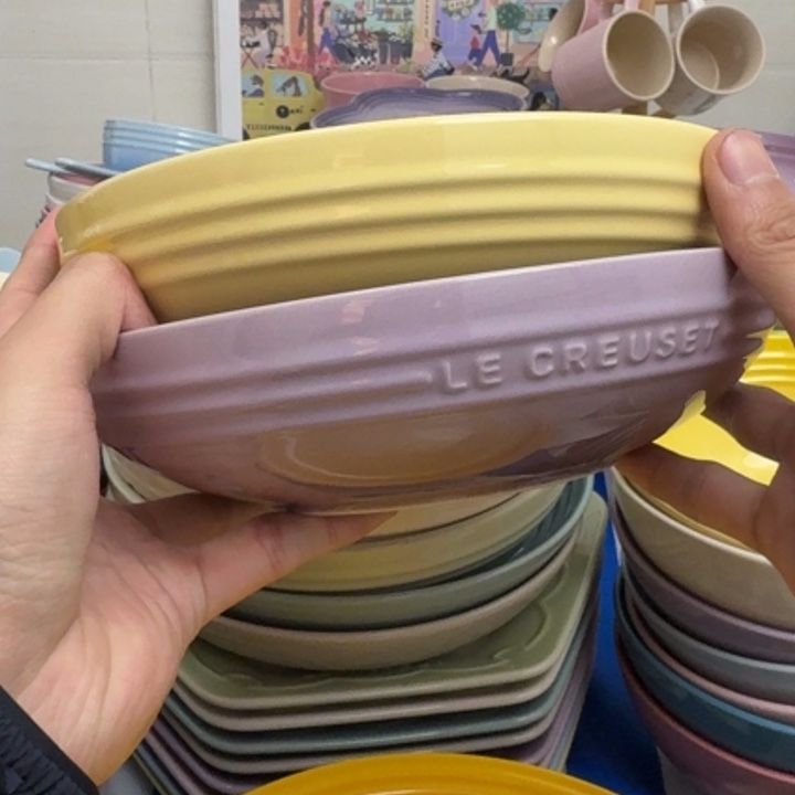 瓷片微瑕2个8英寸圆深盘