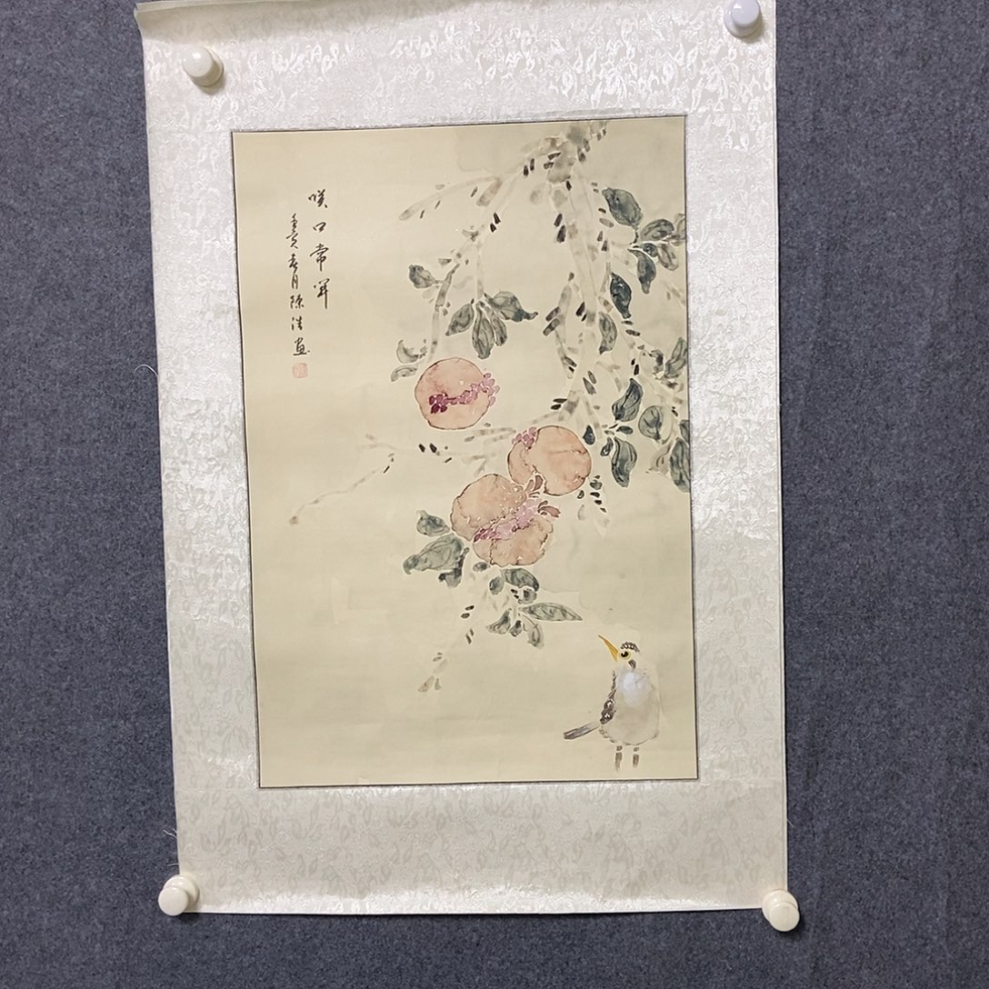 国画四尺三开没骨花鸟一幅