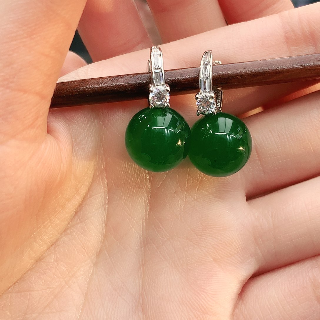 银S925镶嵌耳坠玛瑙/玉髓