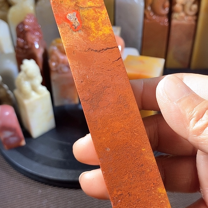 巴林石印石三**线巴林石雕刻艺术品