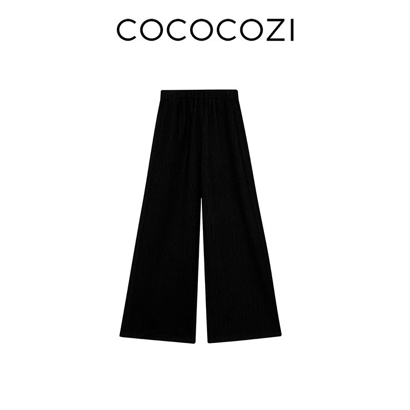 【星星专属】COCOCOZI直筒宽松阔腿裤百搭松紧腰长裤253CO034K